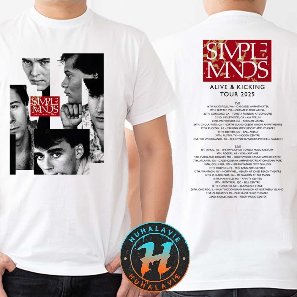 Simple Minds Merch Alive Kicking Tour 2026 Once Upon A Time Itinerary White Tee S
