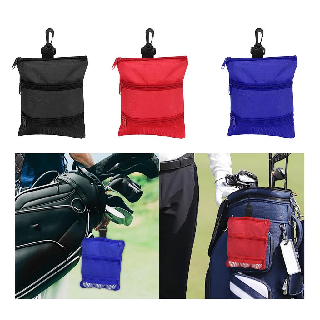 Golf Tee Holder Professional Multipurpose 3 Zippered Pockets