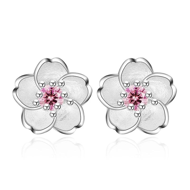 Elegant Cherry Blossom Princess Earrings for Women Personalized Asymmetrical Long Tassel Star Pearl Ear Stud Party Jewelry Gifts