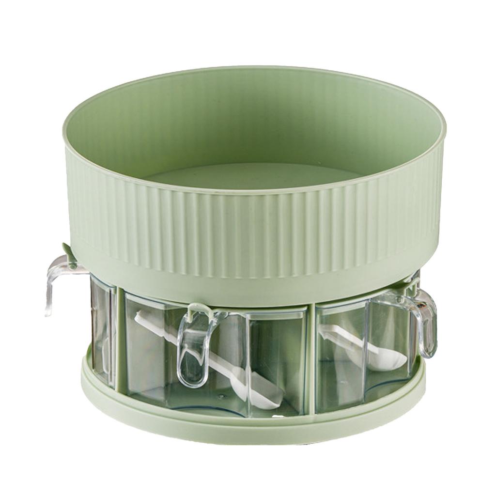 Kitchen Spice Turntable Organizer 2 Tier Plastic 360 Degree Rotation Multifunctional Seasoning Storage Rack for Cabinet