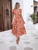 2026 New Summer Fashion Women's Ruffled Flutter Sleeve Lace-Up Printed Fairy Dress