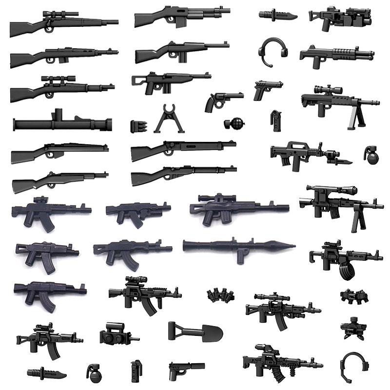 WWII Military Jeeped Car Vehicles Building Block Soldier Army Figure Weapons Heavy Machine Gun Gatling NSV Accessories Toys  Playsets K037