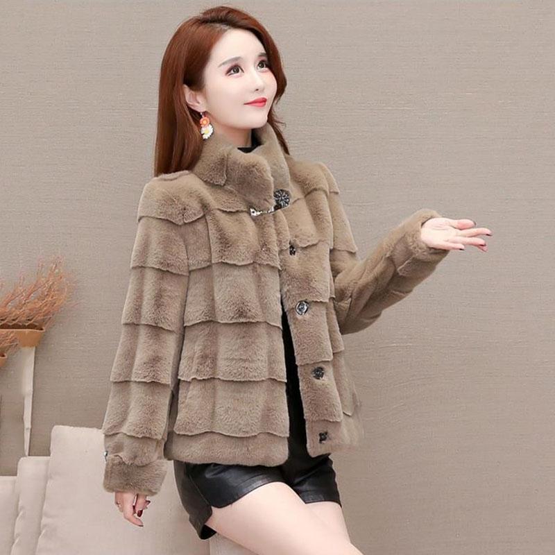 High-grade Imitation Mink Fur Coat Female  Winter New Fashion Loose Fur One Imitation Fur Warm and Casual Thick Coat Female