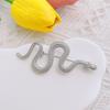 LATS Unique Design Silver Snake Brooches for Women Men Unisex Full of Rhinestone Snake Animal Pins Badge Jewelry