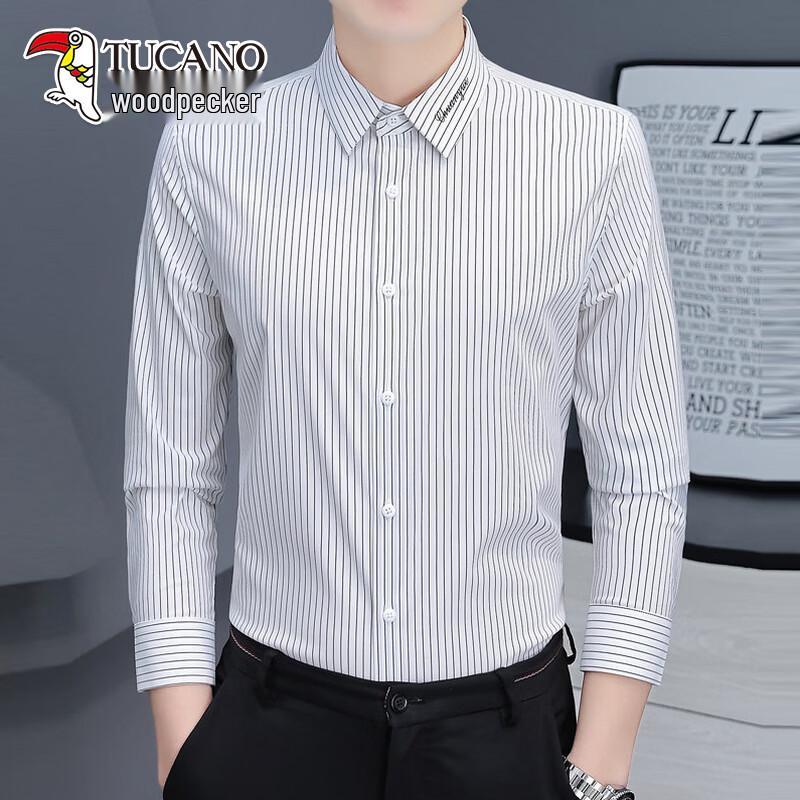 TUCANO Men's Business Striped Long-Sleeve Shirt
