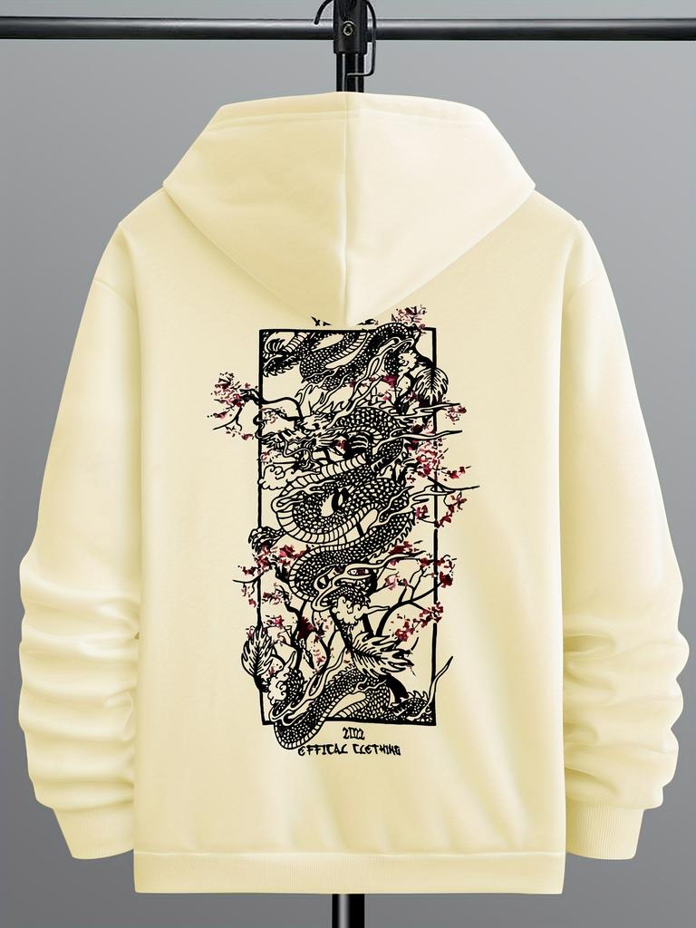 Vintage mikiny Pánské mikiny s výšivkou draka Dámské Hip Hop mikiny s kapucí Čínské Streetwear mikiny Bavlněný fleecový svetr
