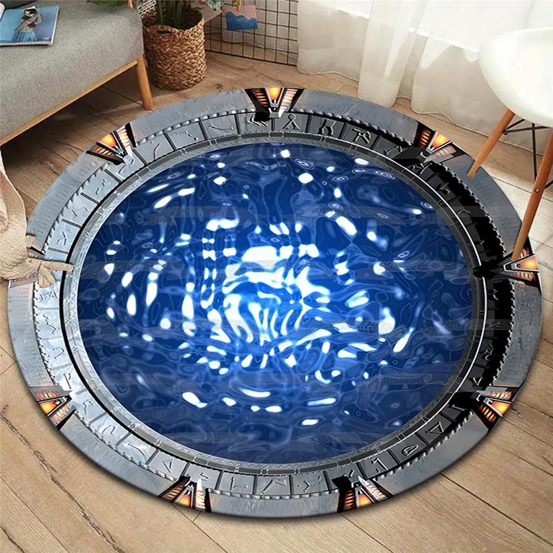Alfombra Redonda para Zona de Cruce de Vórtice, Alfombra para Sala de Estar, Dormitorio, Sofá, Sala de Juegos, Decoración, Felpudo Antideslizante