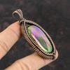 Mystic Fire Labradorite Pendant Copper Wire Wrapped Pendant Labradorite Gemstone Jewelry Handmade Pendant Copper Wire Jewelry Gift For Women