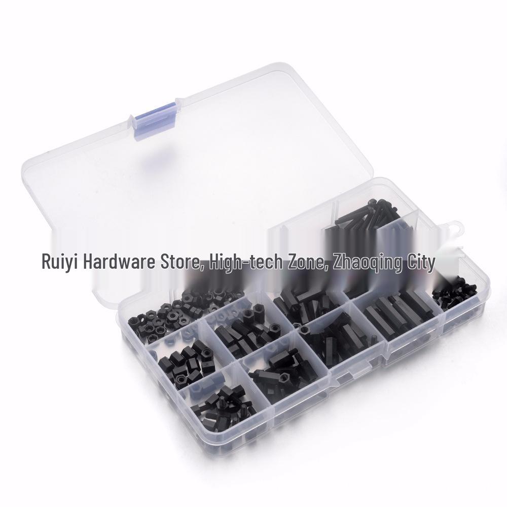 M3 Black Nylon Spacers/Screws/Nuts Set - 260 pcs/Box