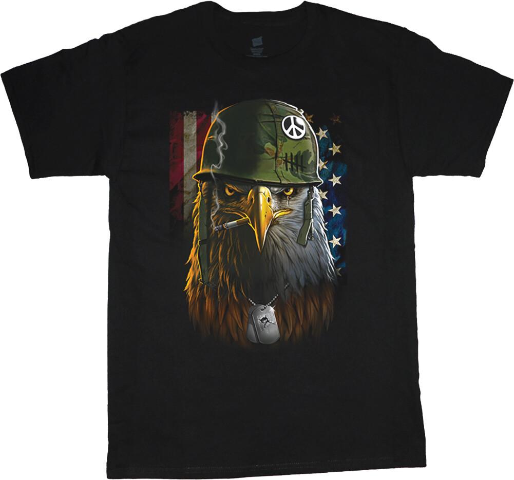 Big and Tall T-shirt Military Gear Eagle Shirt Mens Graphic Tees Clothes Apparel M