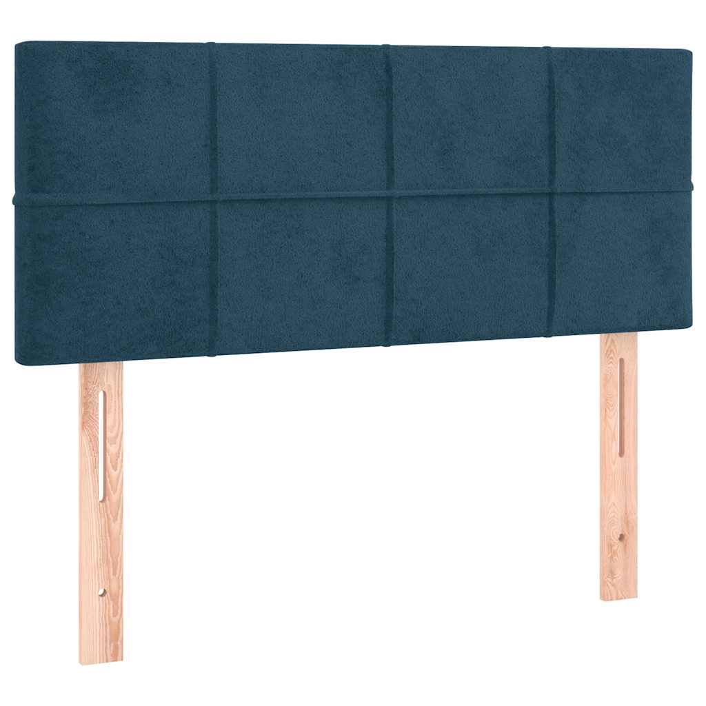 Box Spring Bed with Mattress Dark Blue 80x200 cm Velvet