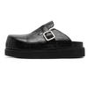 Big Head Premium Black Boken Shoes Heightened Platform Outer Wear One Pedal Retro Trendy Slippers 80521-J