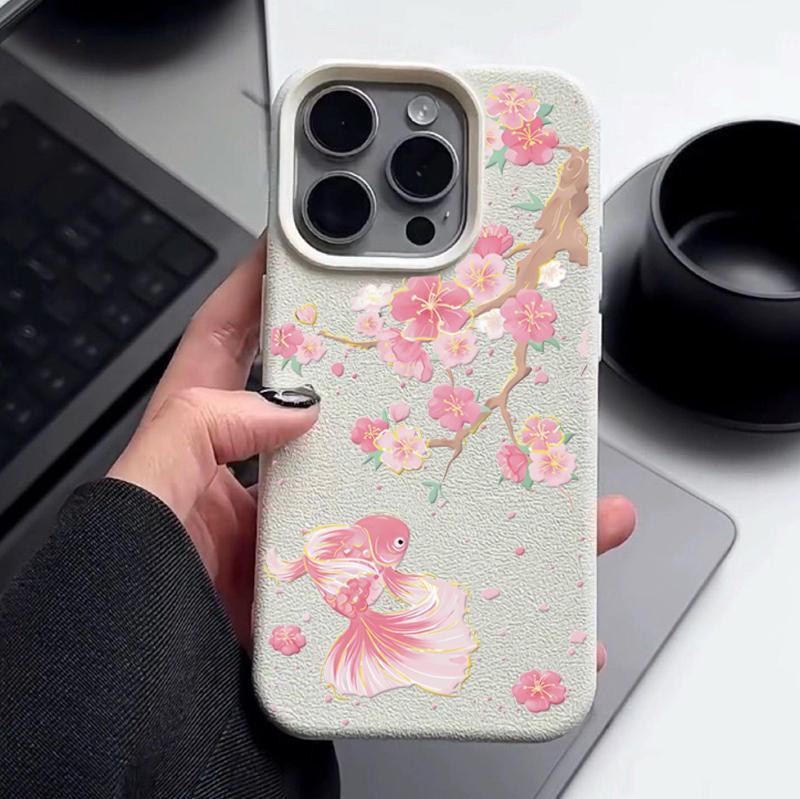 Flower Phone Case For iPhone 17 Pro Max Case iPhone 16 14 13 15 11 12 17 Pro Max Plus 16e Shockproof Soft Leather Cute Cover