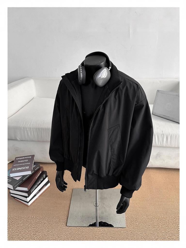 Men's American Bomber Pilot Jacket: Spring/Autumn Clean Fit Short High-Street Baseball Jacket