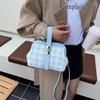 Urban simple contrasting color clip bag plaid fashion arm bag new trendy texture shoulder messenger bag