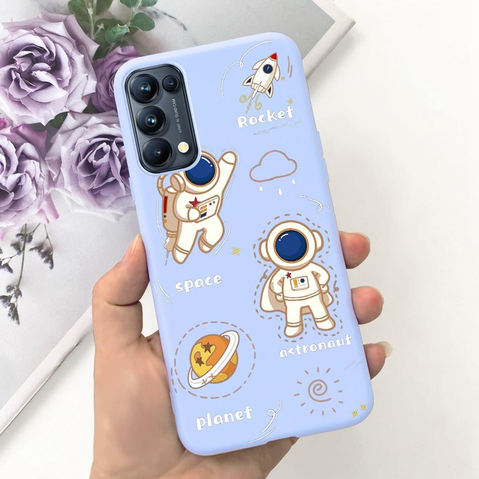 For OPPO Reno5 Pro 5G 4G Reno5 Phone Case Reno 5 5Pro CPH2201 CPH2145 Cute Cat Cartoon Candy Color Soft Silicone TPU Back Cover