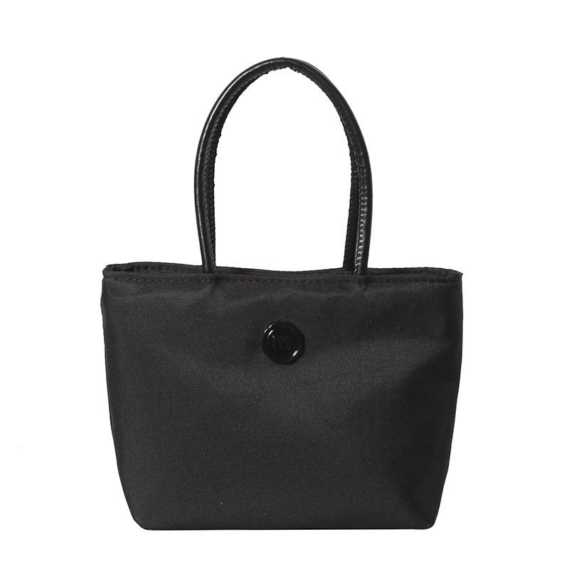 Plain Color Nylon Bucket Bag for Women, Minimalist Single Shoulder Handbag, Lightweight Casual Tote, Simple Daily Crossbody Purse