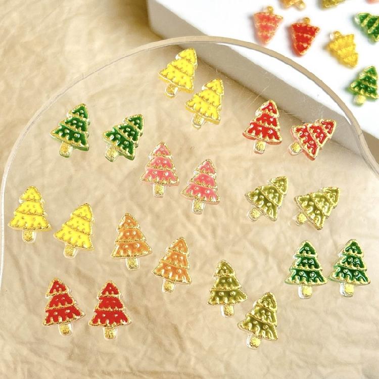 Pack of 20 Luxury Resin Nail Charms Christmas Tree Nail Art Gems for Long Lasting DIY Manicure Use Festive Event