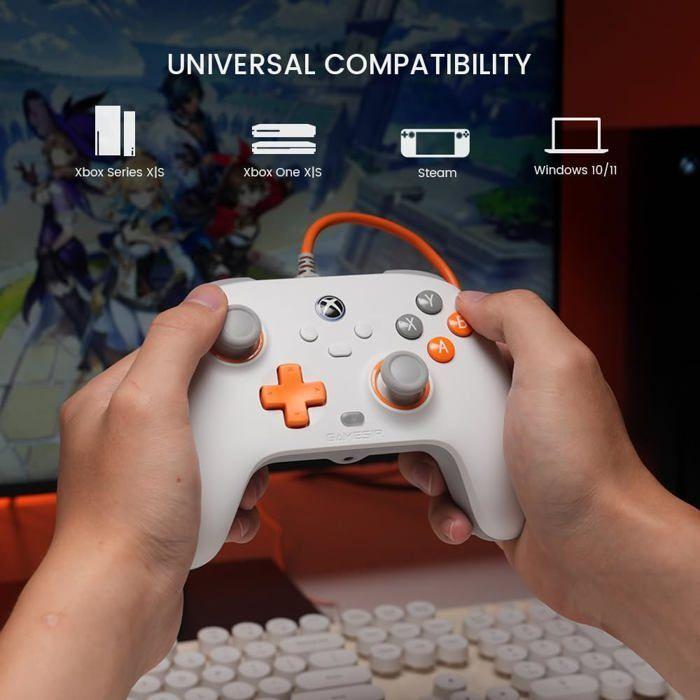 Manette de jeu - gamesir - t7 white - compatible xbox et pc - filaire - vibration intégrée