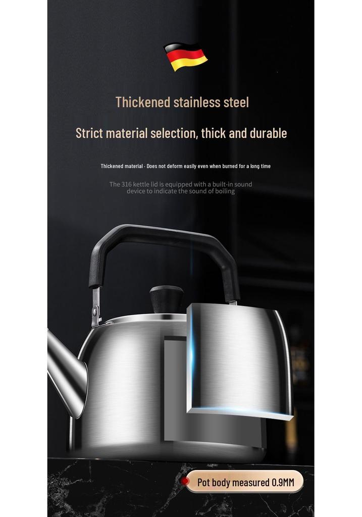 316 Stainless Steel Whistling Stovetop Kettle for Household Use