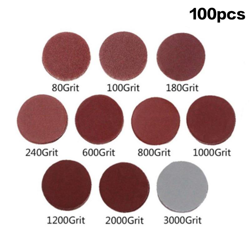 100Pcs Set 2 Inch Sanding Discs Pad Kit For Drill Grinder Rotary Tools With Backer Plate Includes 80-3000 Grit Sandpapers