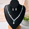 Funkelndes Strass- & Zirkon-Braut-Halsketten- und Ohrring-Set - Elegante Hochzeitsaccessoires