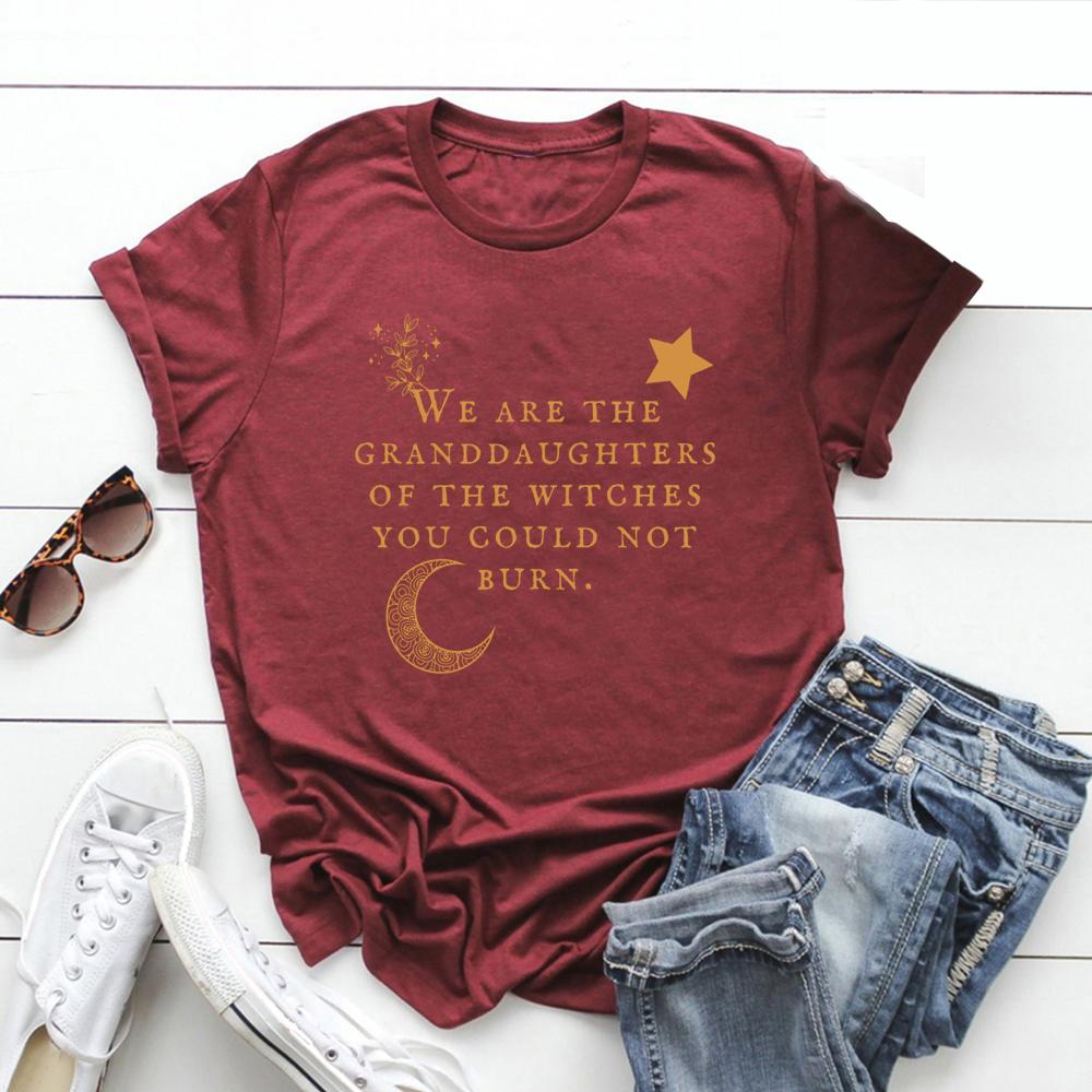 We Are The Granddaughters of The Witches You Could Not Burn TShirt Salem Witch T Shirts Unisex Tshirts Vintage Halloween Top