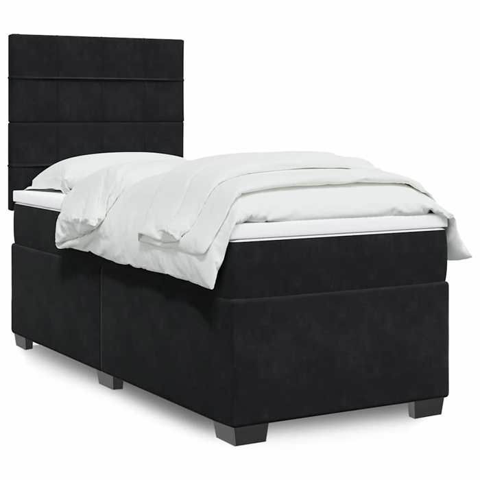 Maison Exclusive - Sommier à lattes de lit et matelas Noir 80x200 cm Velours