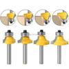 Woodworking Milling Cutter Set Of 4 Pieces Round Corner Cutter Trimming Machine Tool Head Woodworking Chamfer Milling Cutter Set