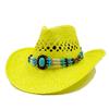 Cowboyhoed mode uitgesneden western cowboy handgeweven harde zomer saffier accessoires neutraal Cowboyhoed zonnehoed sombrero koe