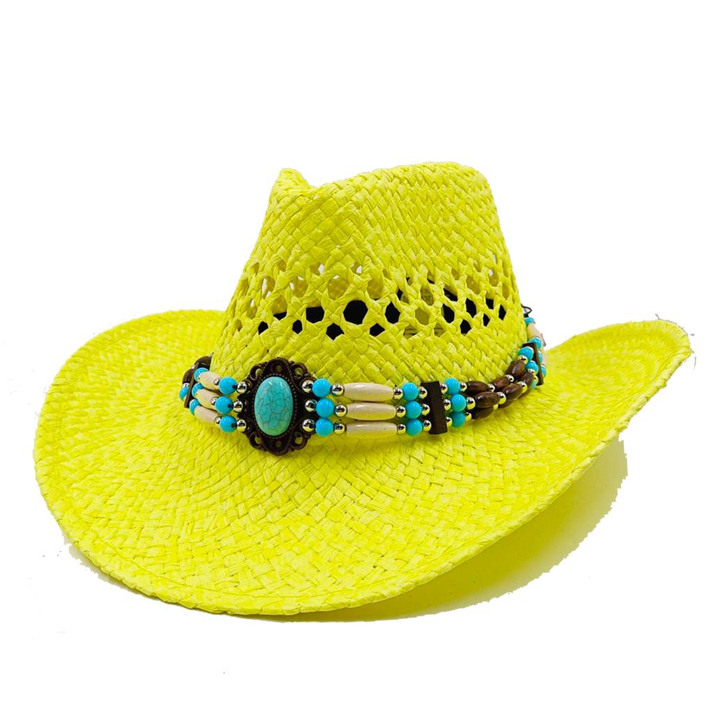 Cowboyhoed mode uitgesneden western cowboy handgeweven harde zomer saffier accessoires neutraal Cowboyhoed zonnehoed sombrero koe