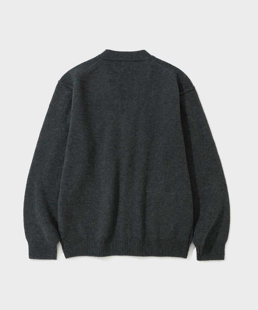 Shirter Shaggy Dog Reverse Seam Cardigan (Charcoal)