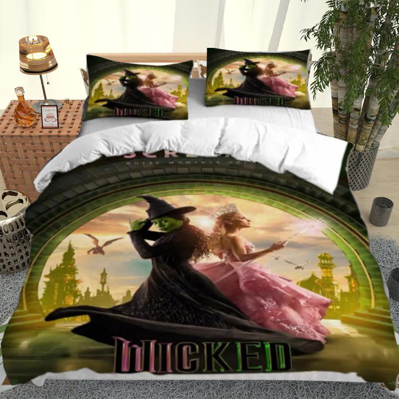 The Wicked Printed Bed Duvet Cover Pillowcase Three Piece Set For Toddler Bedroom Decor