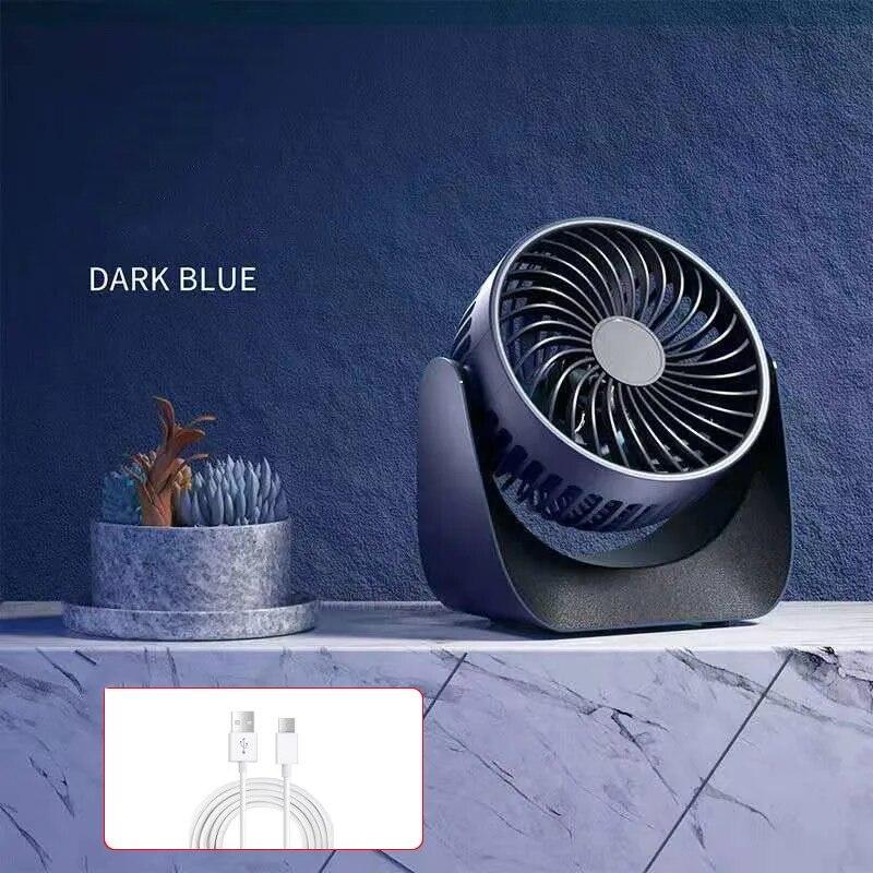 2000mAh Rechargeable Portable Electric Fan 360° Rotation 3-speed Wind Desktop Silent Air Cooling for Bedroom Office