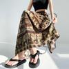 Summer Women Vintage Designer Print Animal Elastic Long Maxi Skirt For Lady
