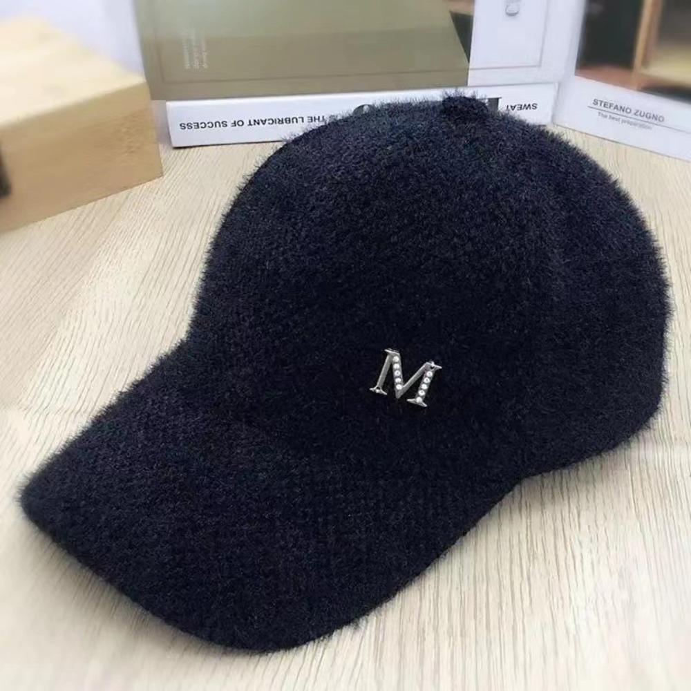 Thickened Baseball Cap Solid Color Mink Velvet Cap Casual Warm Cap Autumn Winter