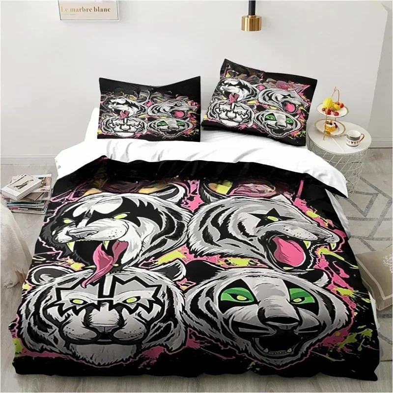 3d Bedding Set Classic Band Duvet Cover Pillowcase Home Bedroom Decoration Cartoon Microfiber Bedding 2/3 Piece Set, Gift