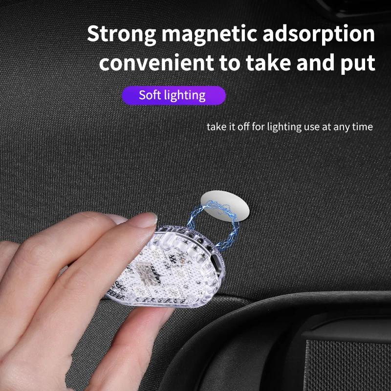 Multi Color Car LED Touch Light USB Car Interior Light USB Roof Ceiling Lamp Car Decorations Read Light Auto Interior Accsesorie