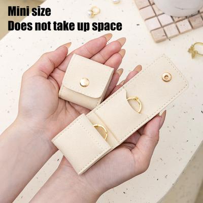 1/3Pcs Jewelry Storage Bag Earring Organizer Solid Color Mini Size Portable Foldable Travel Jewelry Organizer Case with Buckle