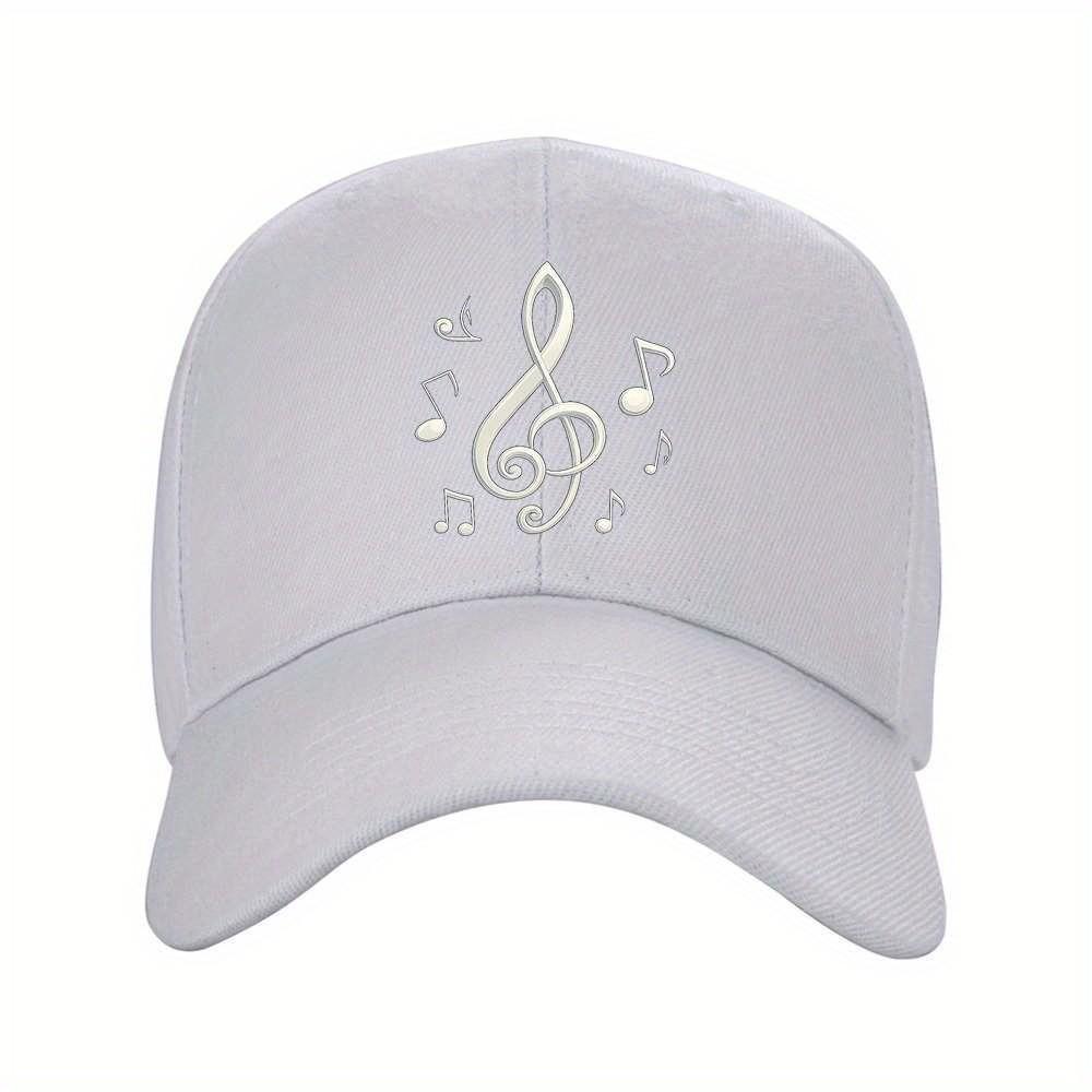 Musical Note Baseball Cap Adjustable Unisex Outdoor Sports Travel Cap Solid Color Rhythmic Baseball Hat