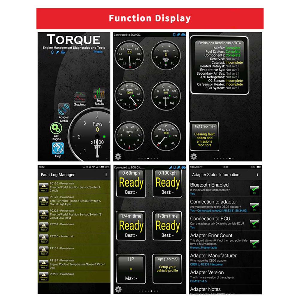 KW903 Wireless OBD2 Scanner 12V Diagnostic Code Reader for Android Devices ELM327 Auto Code Reader OBDII Tool