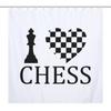 Chess Shower Curtain Horse Head International Chess Stripes Bathroom Curtains Chessboard Waterproof Board Game Bath Curtains Set