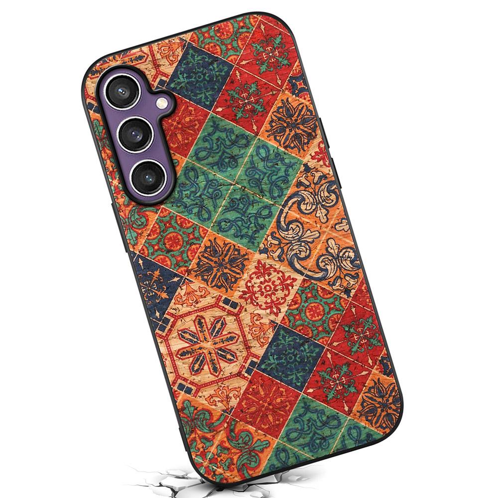 

For Samsung Galaxy S25 Case Flower Print PU Leather+PC+TPU Phone Cover Summer/Red