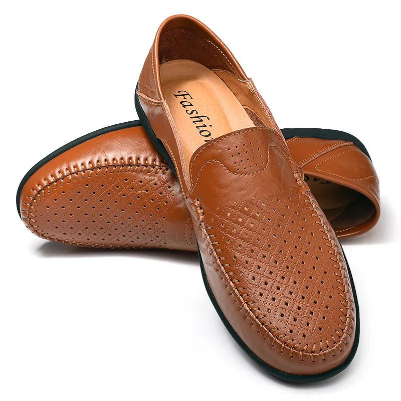 2019 Léto nové pánské ležérní boty módní řidičské pohodlné kožené zapatos de hombre pánské boty pánské mokasíny