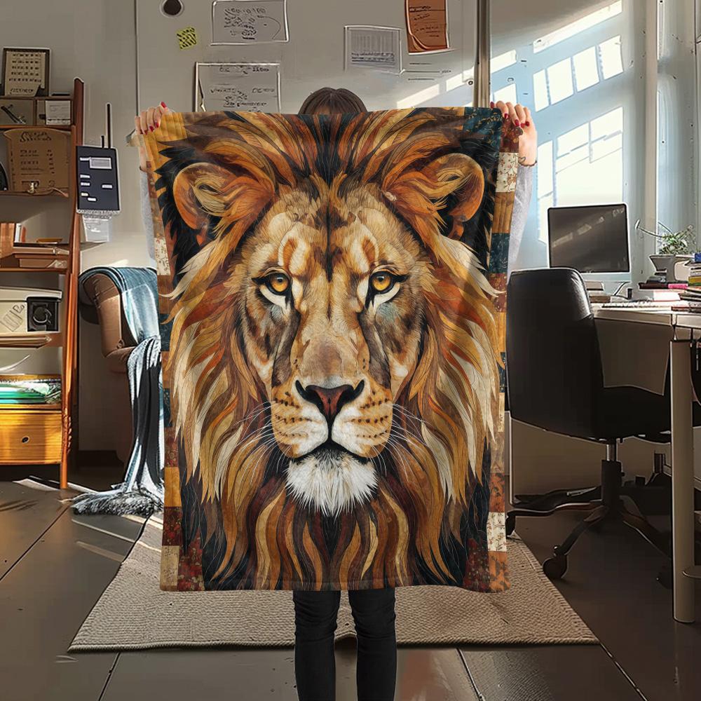 1PC Animals Print Flannel Blanket, High Quality Comfortable for All Seasons, Home Decor, Warmth and Comfort, Perfect for Christmas Gifts