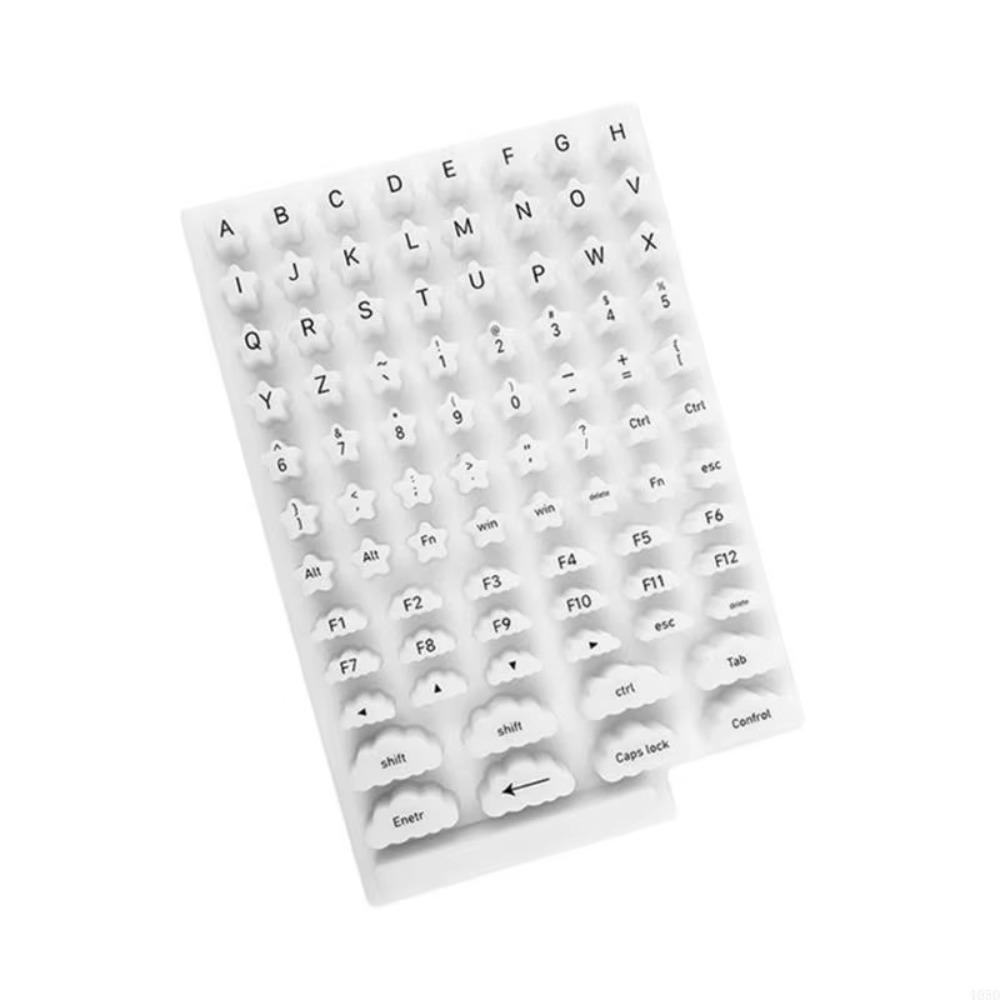 

Dust Proof Raised Keyboard Stickers Scratch Proof Keyboard Protector Covers Women Girls білий