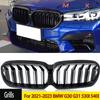 For 2021-2023 G30 G31 530i 540i Dual Slats Front Kidney Grille Gloss Black