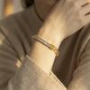 Zircon Inlaid Metal Chain Bracelet: European-American Niche Light Luxury Design