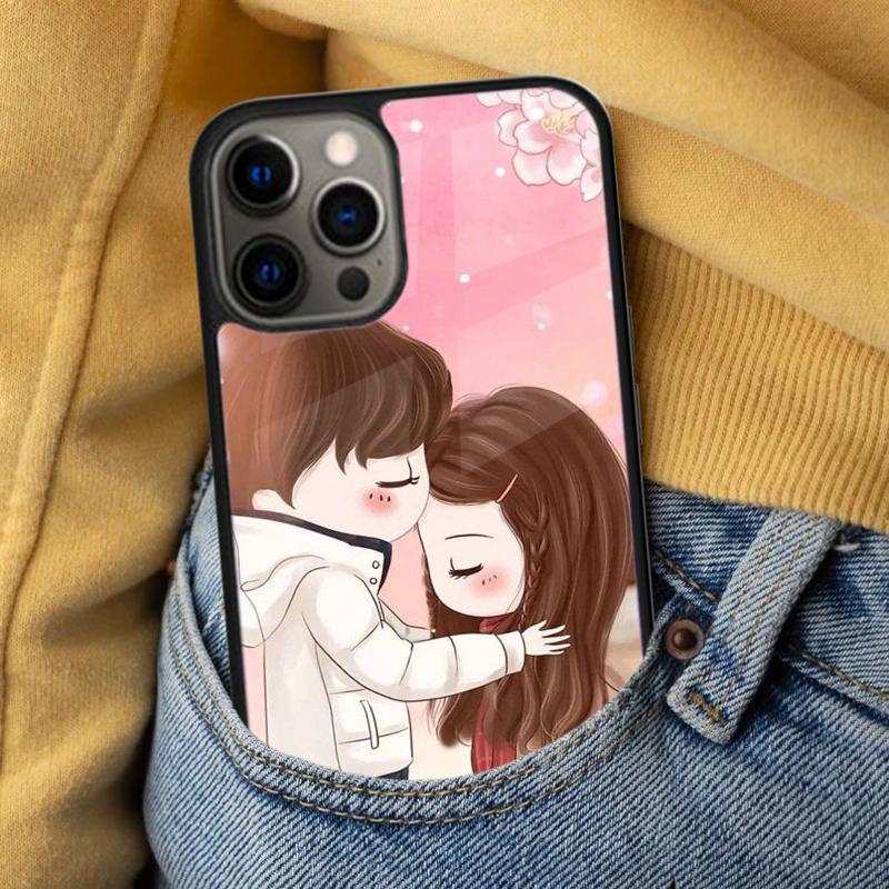 Cute Boy Girl Couple Soft Phone Case for iPhone 17 Air 16e Pro max 15 Pro 13 14 Plus 11 12 MagSafe Magnetic Coque