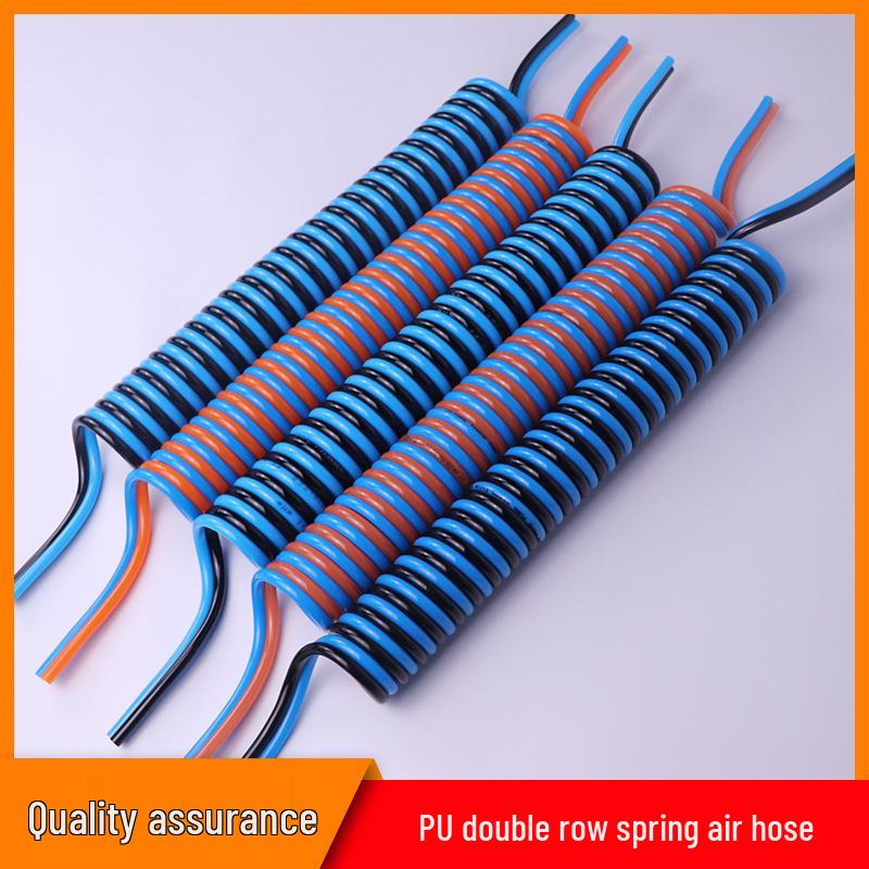 

Красно-синяя двухрядная полиуретановая пневматическая пружинная трубка: Телескопический мягкий шланг высокого давления, расположенный бок о бок 4*2.5mm 3m